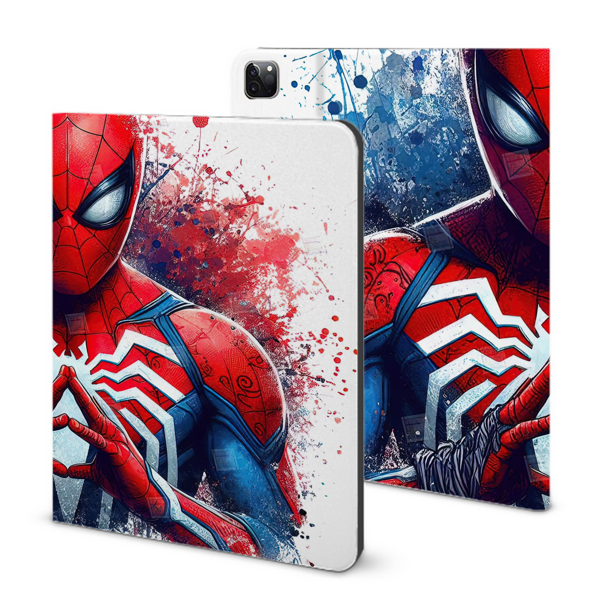 （画像用） Spider Man スパイダーマン IPad ケース ブック型 PUレザー TPU 耐衝撃 軽量 薄型 ペン収納なし 全面保護 IPad 各モデル対応